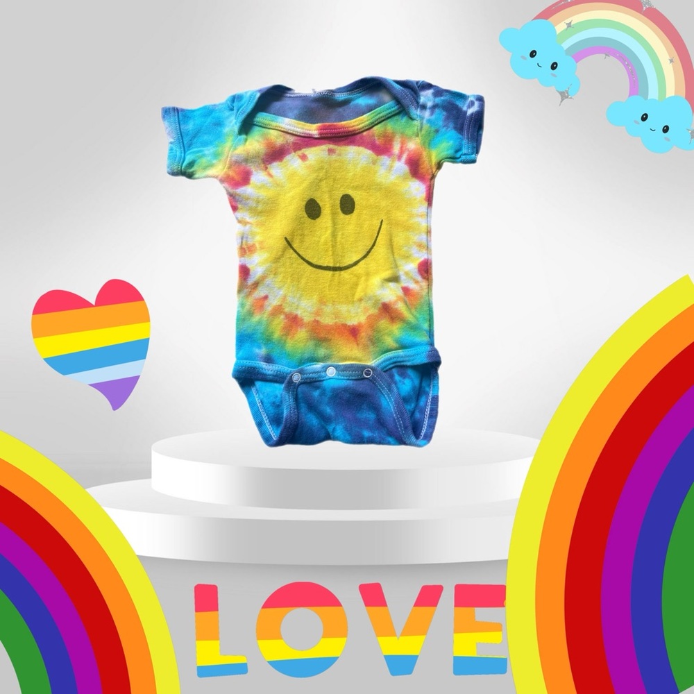 Rainbow tie-dye onesie
